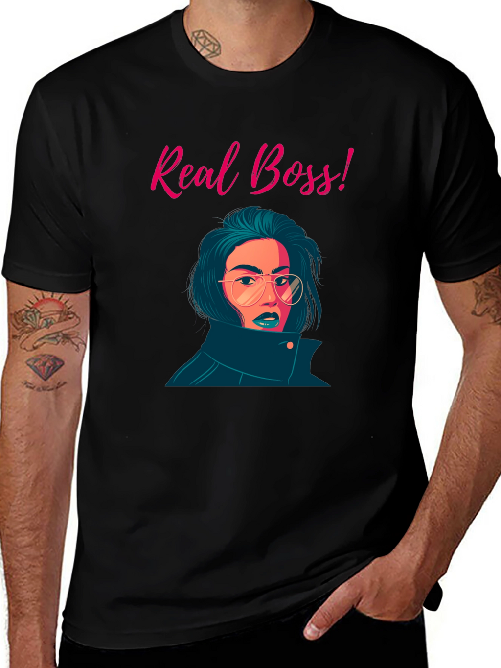 Real Boss Graphic Tee - Stylish & Confident