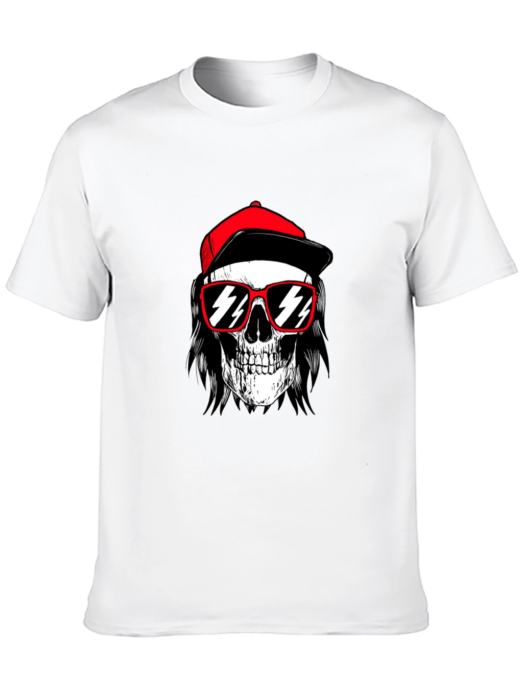 Skull with Cap T-Shirt - Edgy Graphic Tee