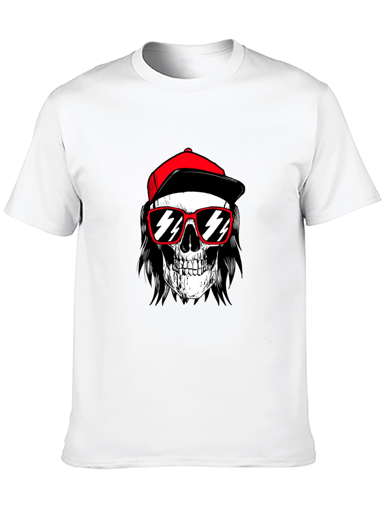 Skull with Cap T-Shirt - Edgy Graphic Tee