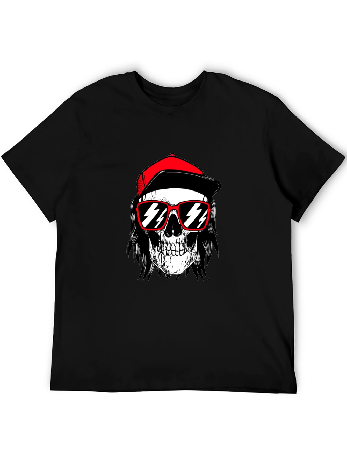 Skull with Cap T-Shirt - Edgy Graphic Tee