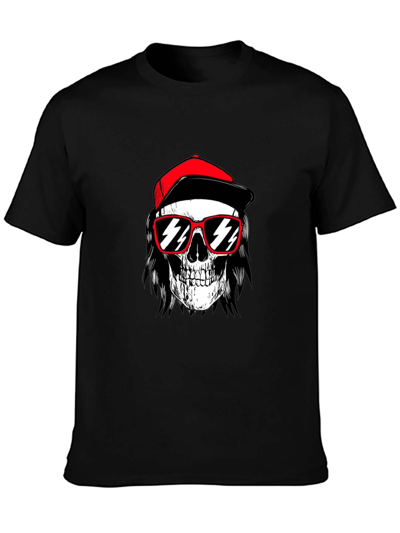 Skull with Cap T-Shirt - Edgy Graphic Tee