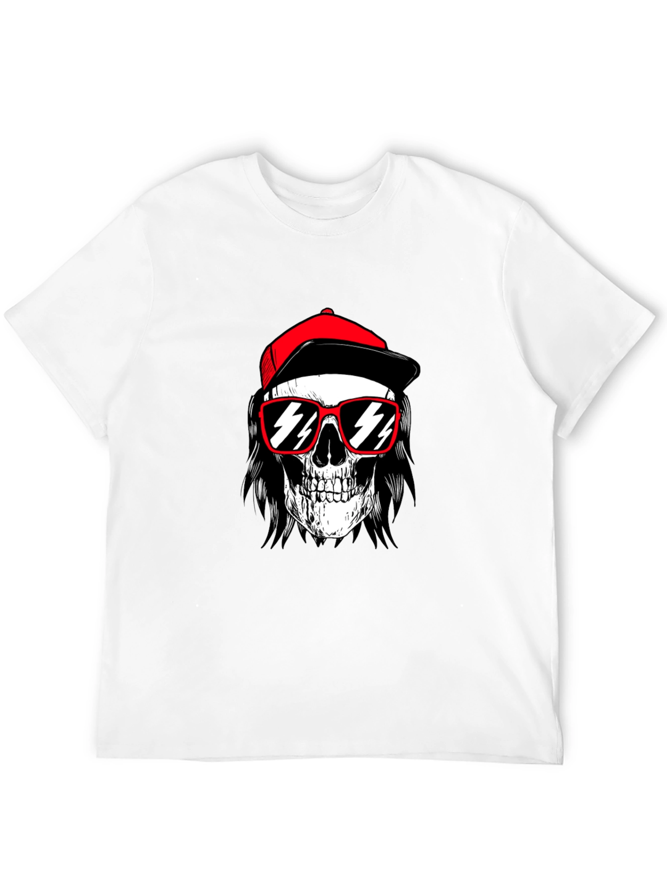 Skull with Cap T-Shirt - Edgy Graphic Tee