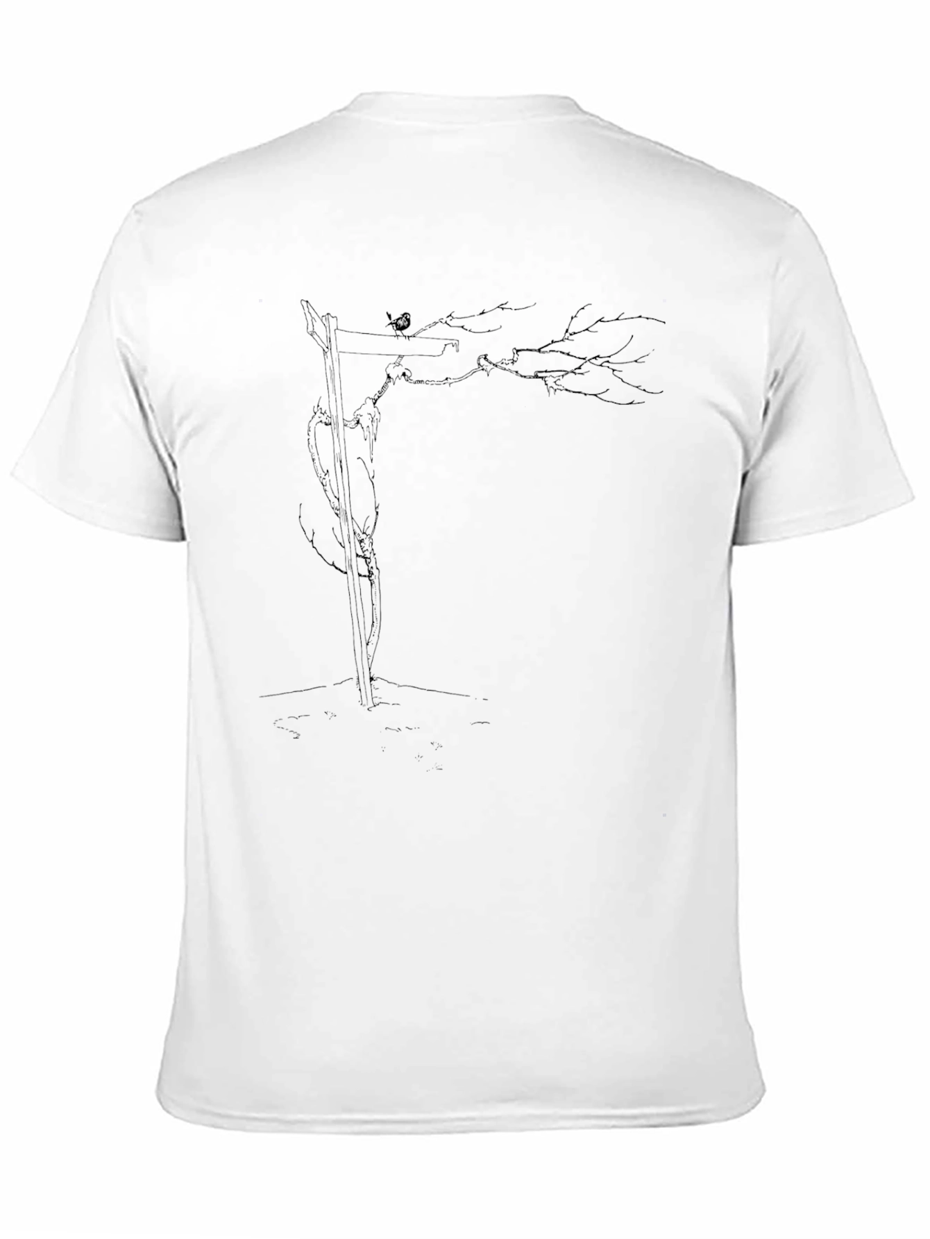 Black T-Shirt with Grim Reaper Tree Design