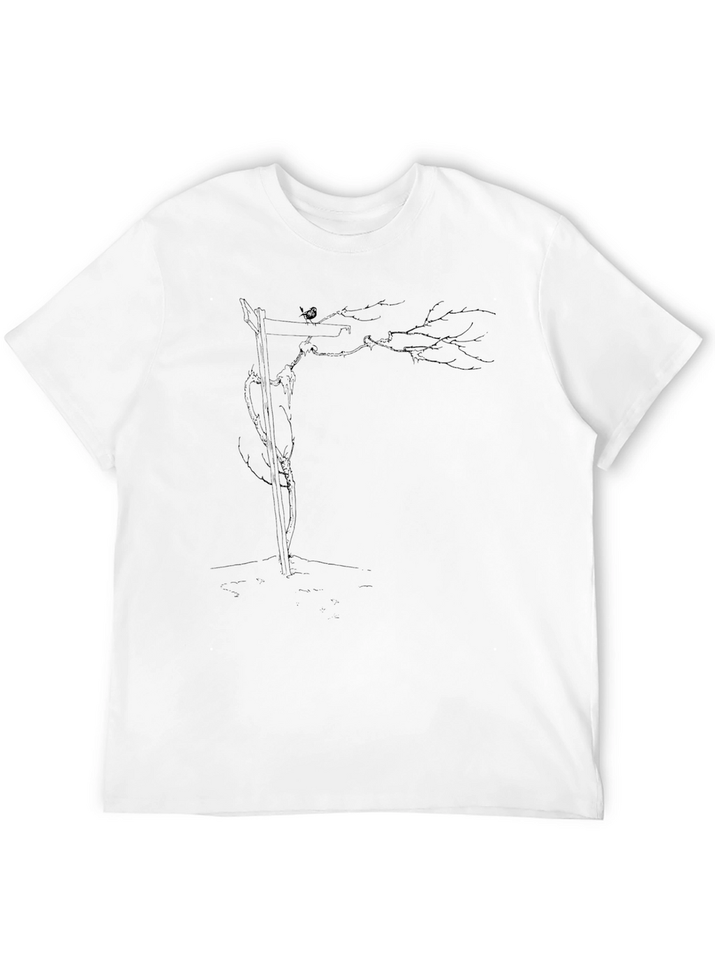Black T-Shirt with Grim Reaper Tree Design