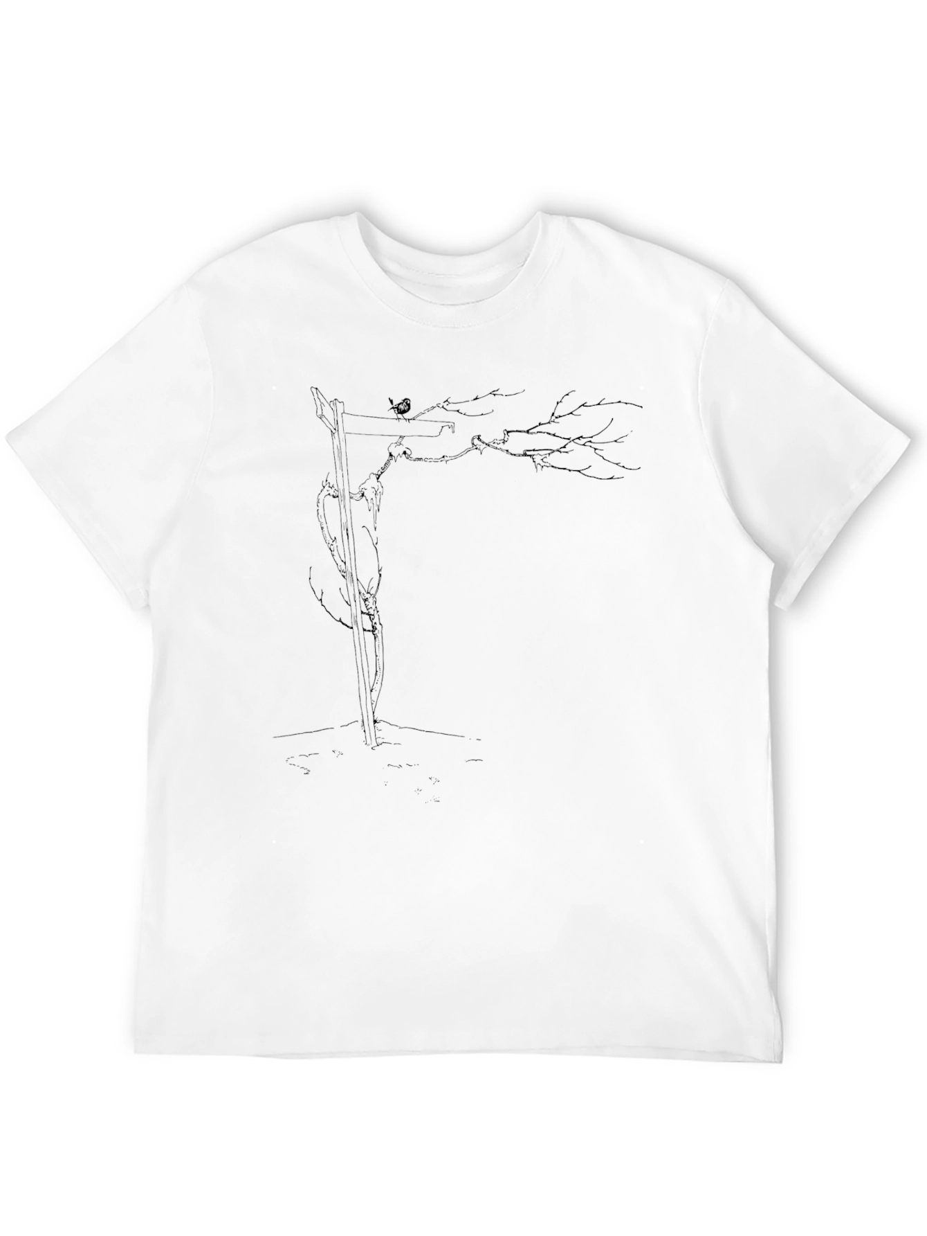 Black T-Shirt with Grim Reaper Tree Design