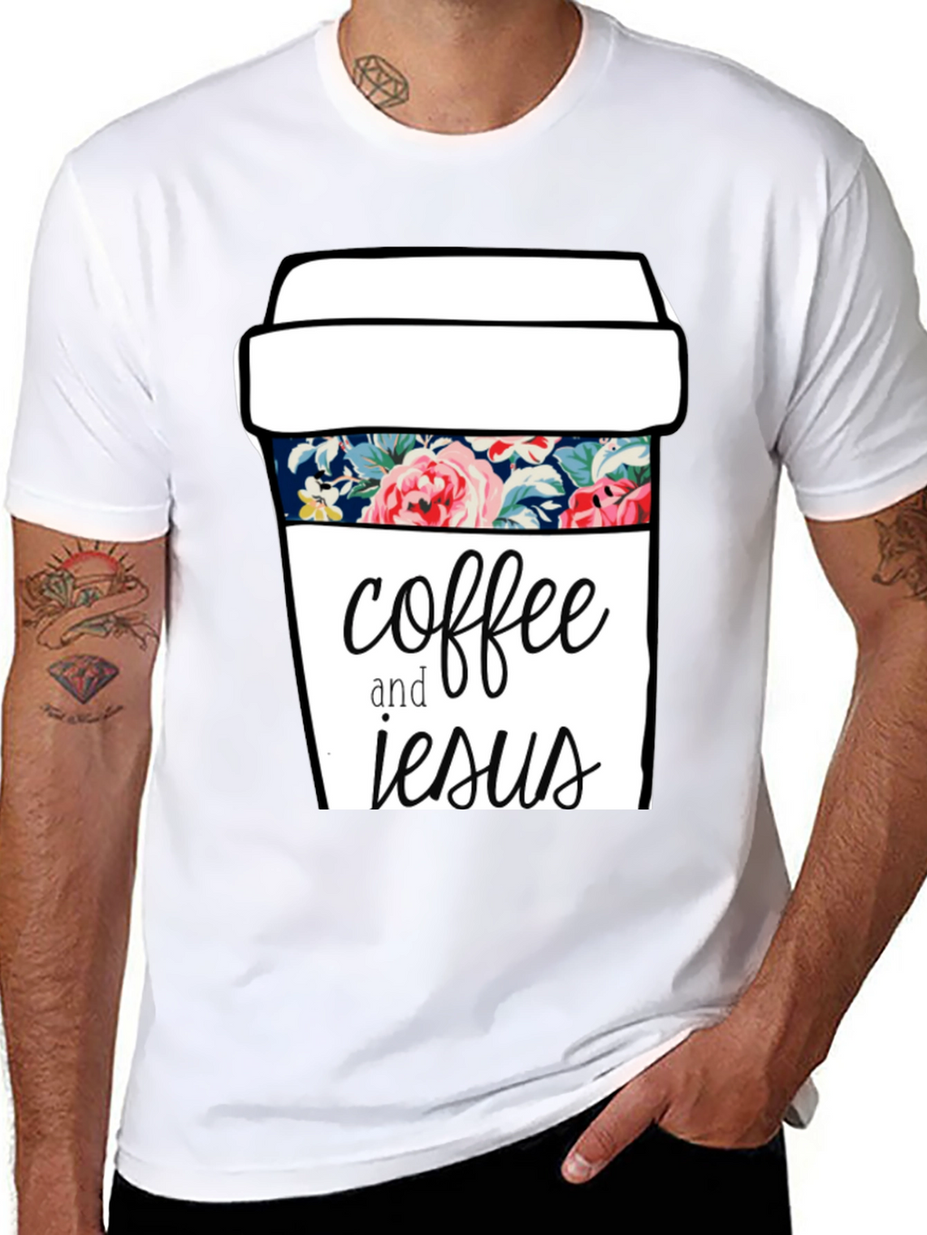 Coffee and Jesus Graphic Tee - Black