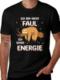 Funny Sloth Lazy Energy Saving German Text T-Shirt