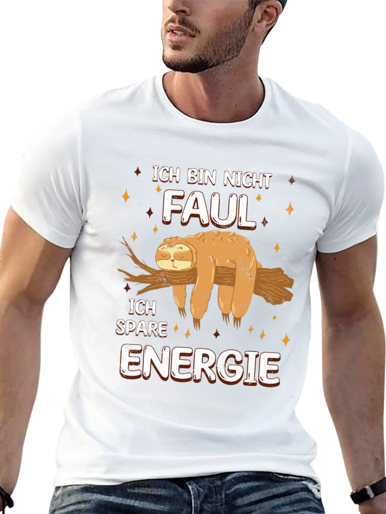Funny Sloth Lazy Energy Saving German Text T-Shirt