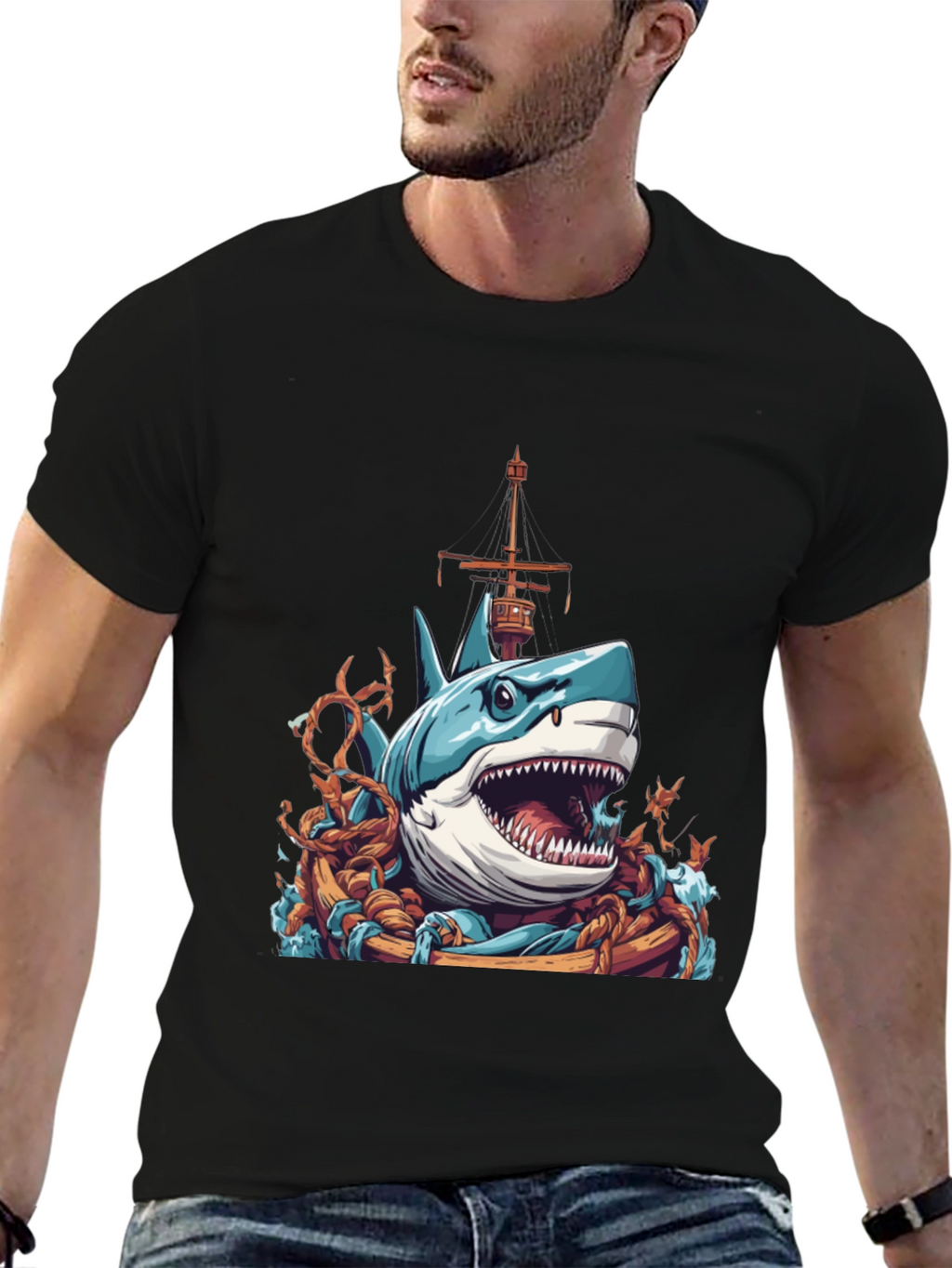 Shark Attack T-Shirt - Nautical Graphic Tee