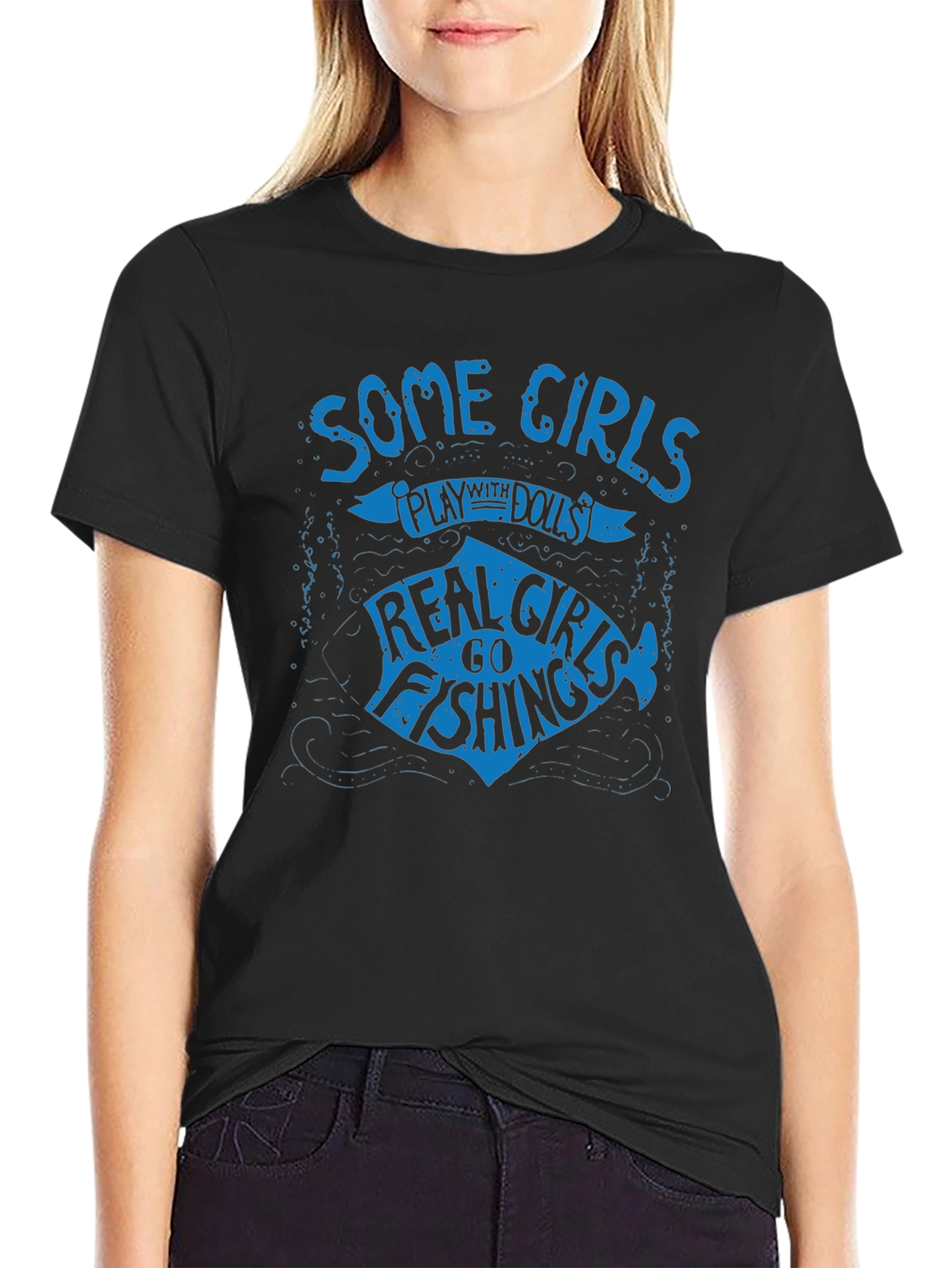 Some Girls Fish T-Shirt - Black