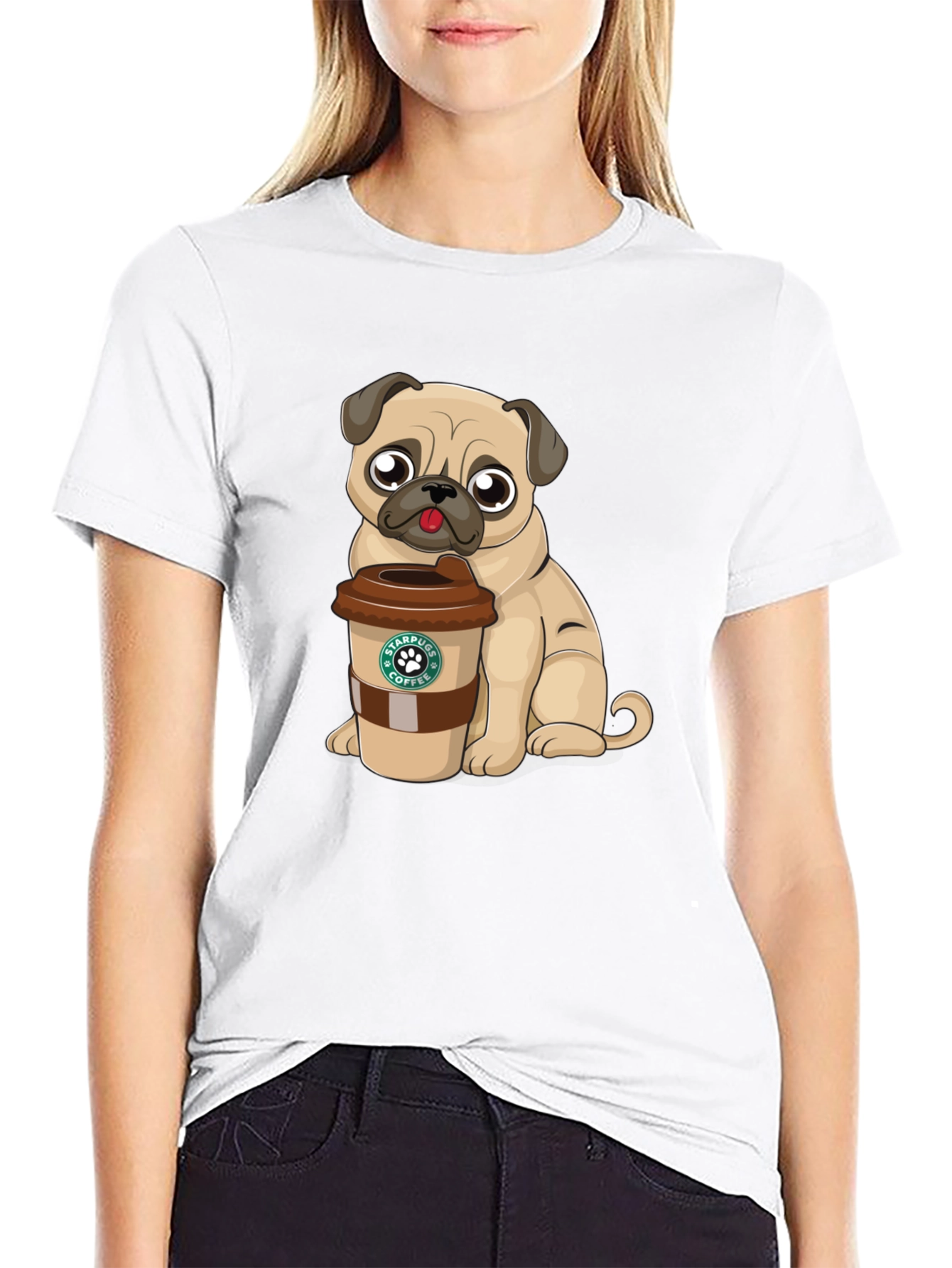 Pug Coffee Lover Graphic T-Shirt