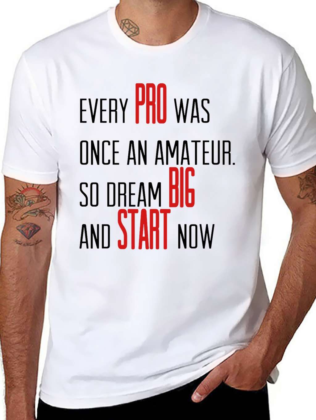 Motivational Black T-Shirt: Dream Big & Start Now
