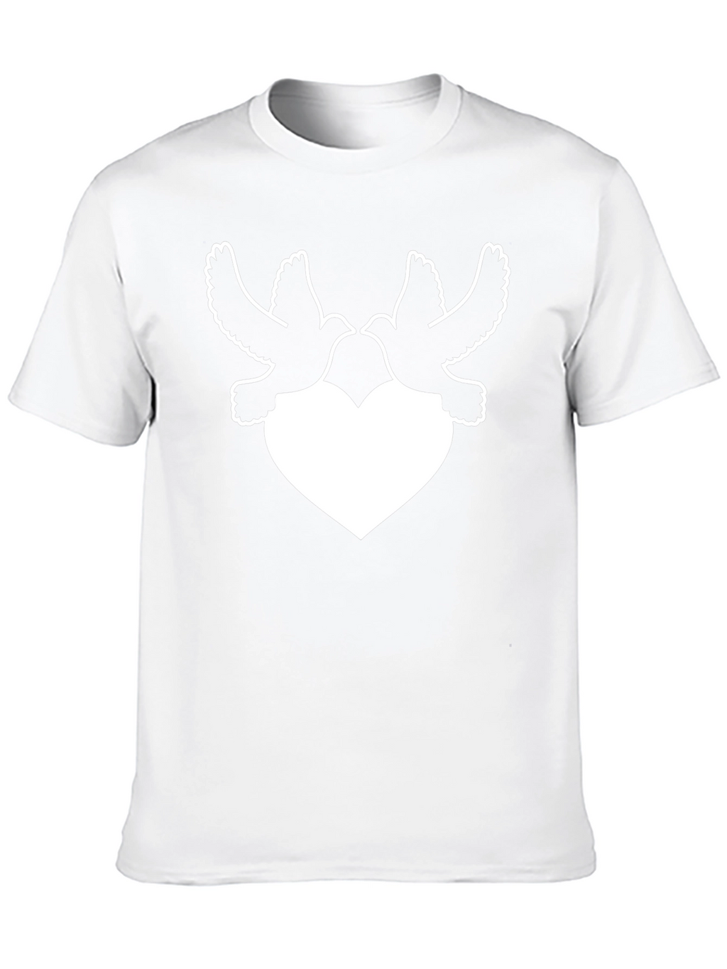 Dove Heart Graphic Tee - Black Casual Trendy