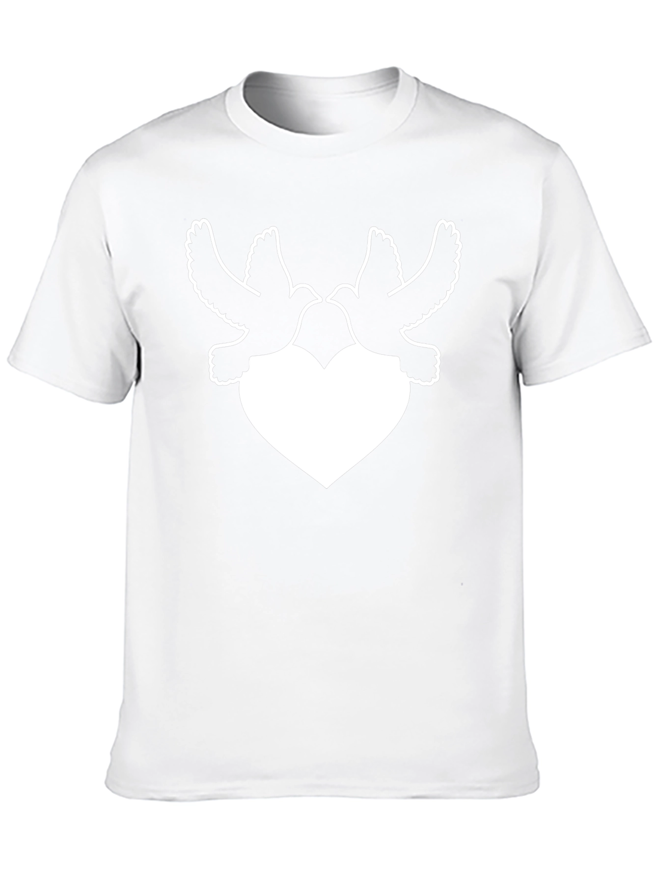 Dove Heart Graphic Tee - Black Casual Trendy