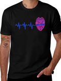 Police Badge Heartbeat T-Shirt - Honor and Style