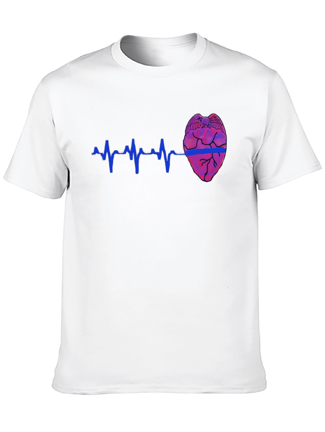 Police Badge Heartbeat T-Shirt - Honor and Style