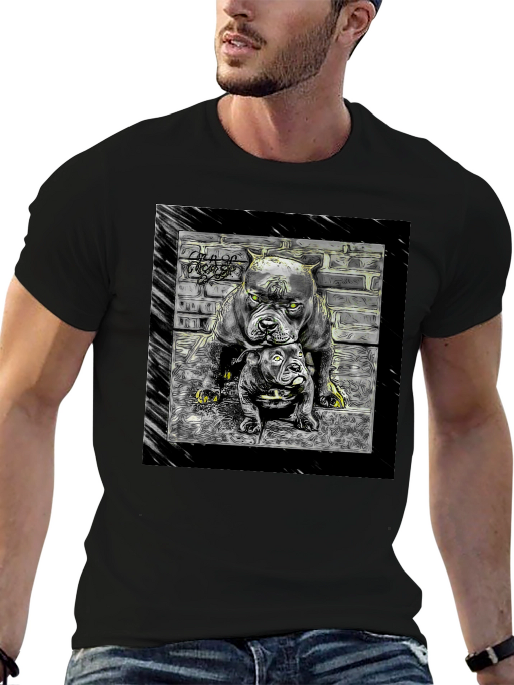 Dog Duo Graphic Tee - Cool Crewneck