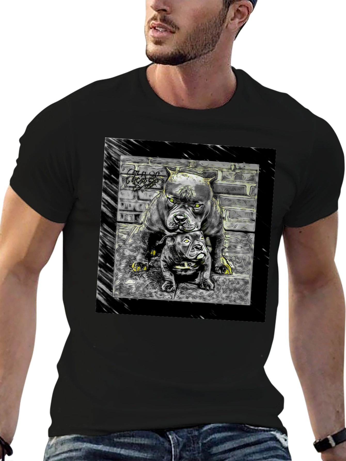 Dog Duo Graphic Tee - Cool Crewneck