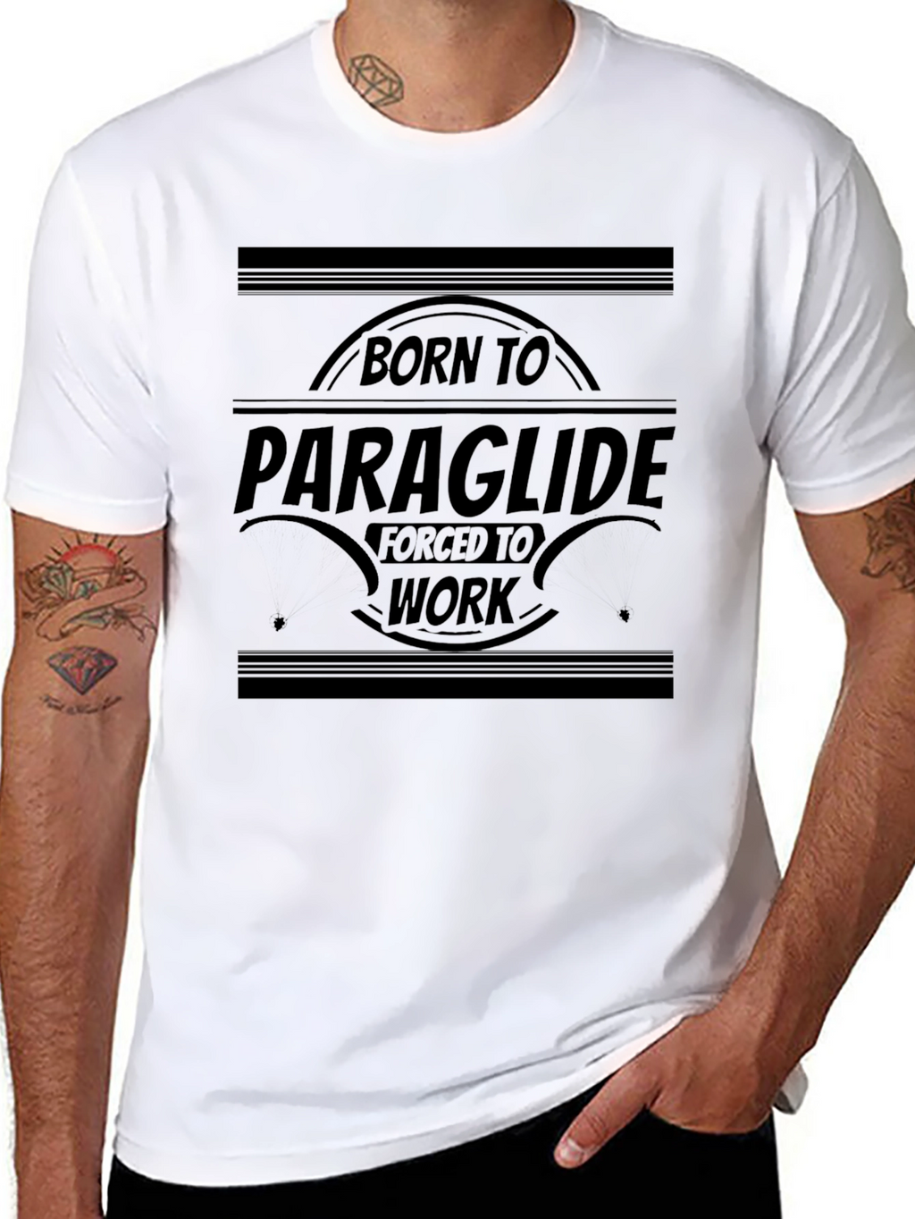 Born To Paraglide Black Graphic Tee