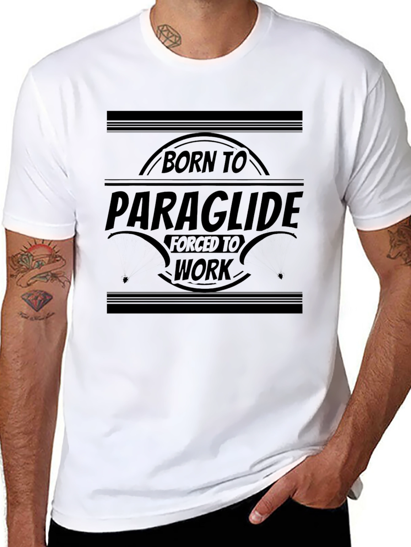 Born To Paraglide Black Graphic Tee