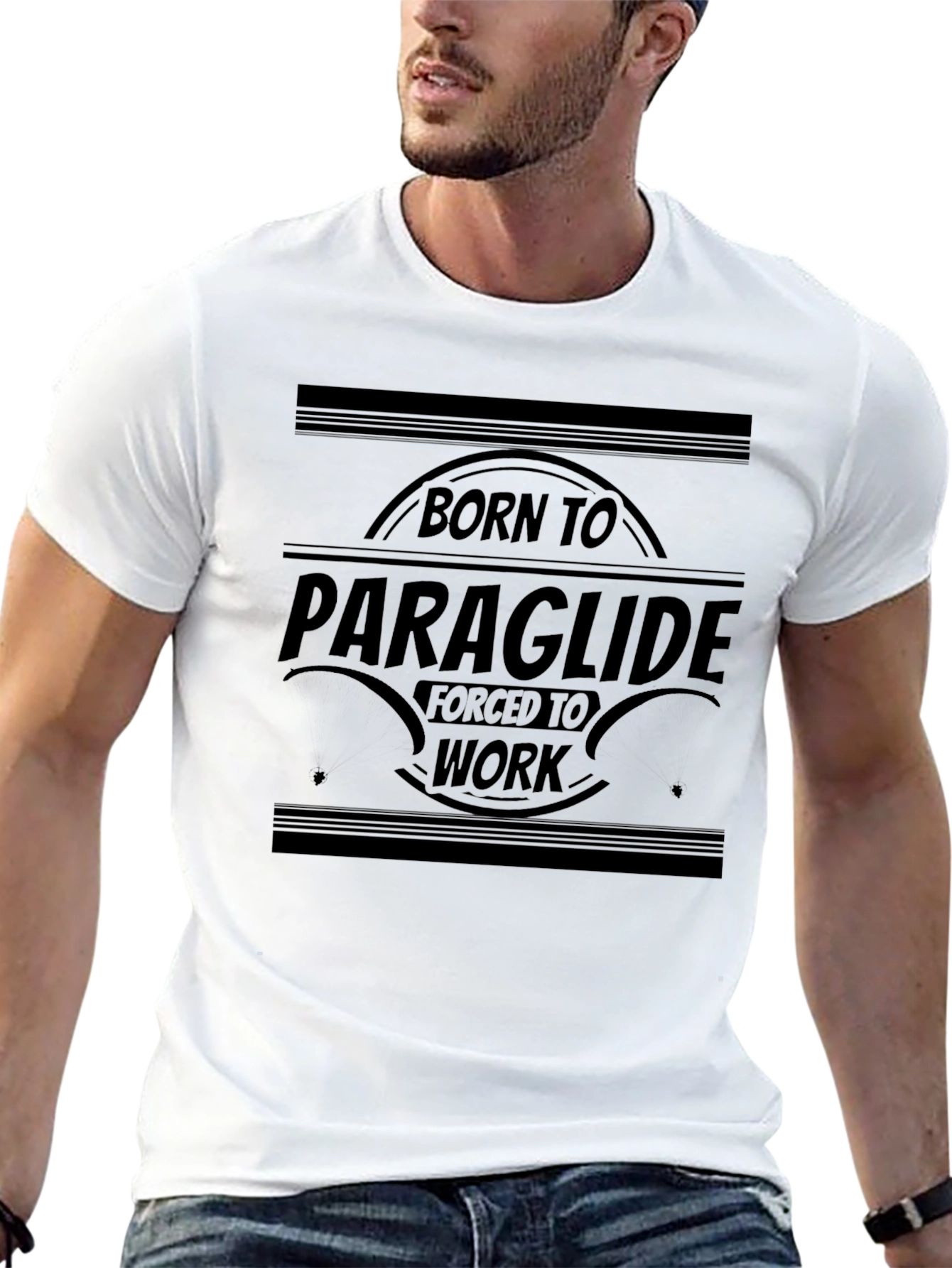 Born To Paraglide Black Graphic Tee