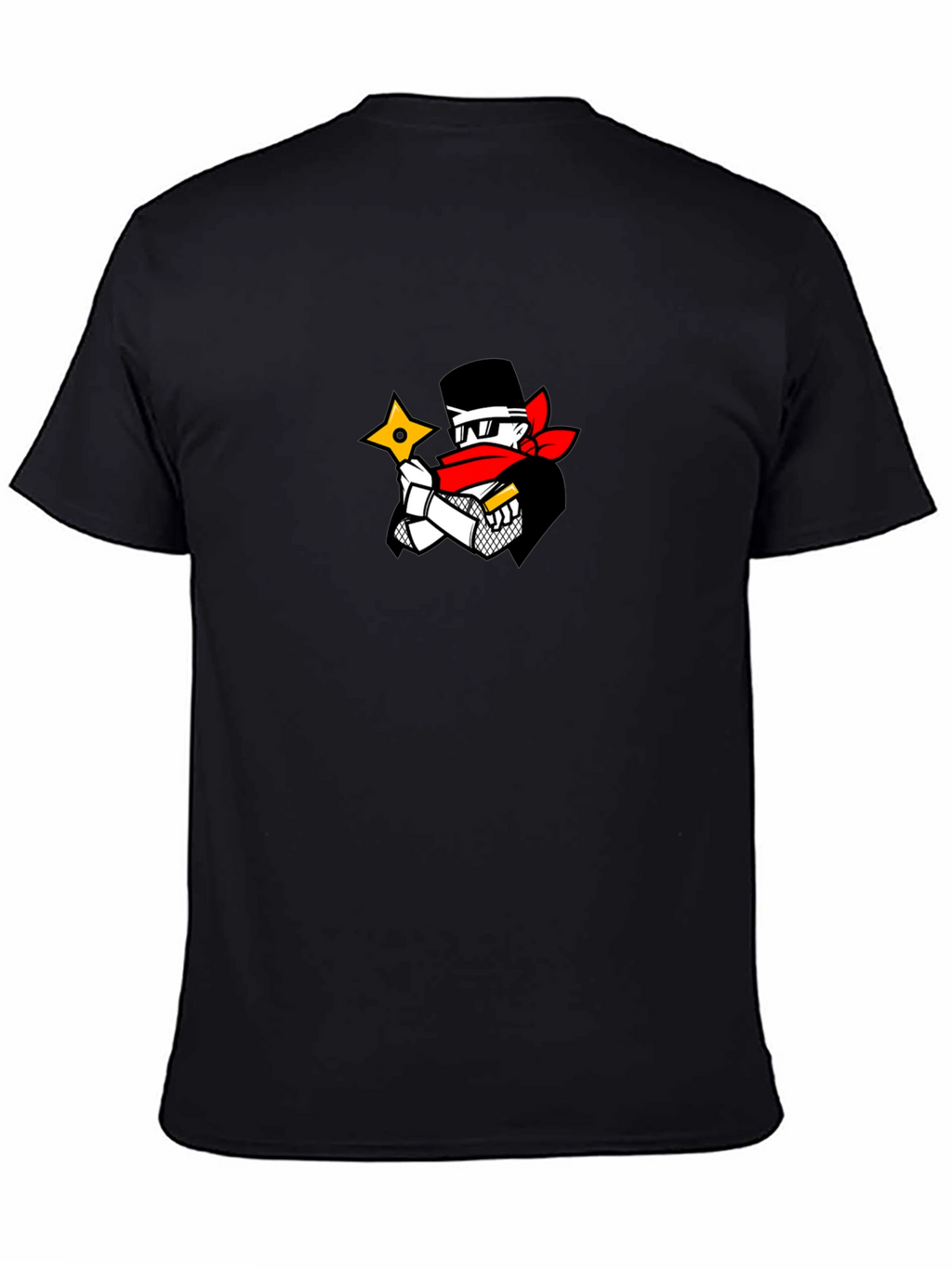 Ninja Cartoon Graphic Black T-Shirt