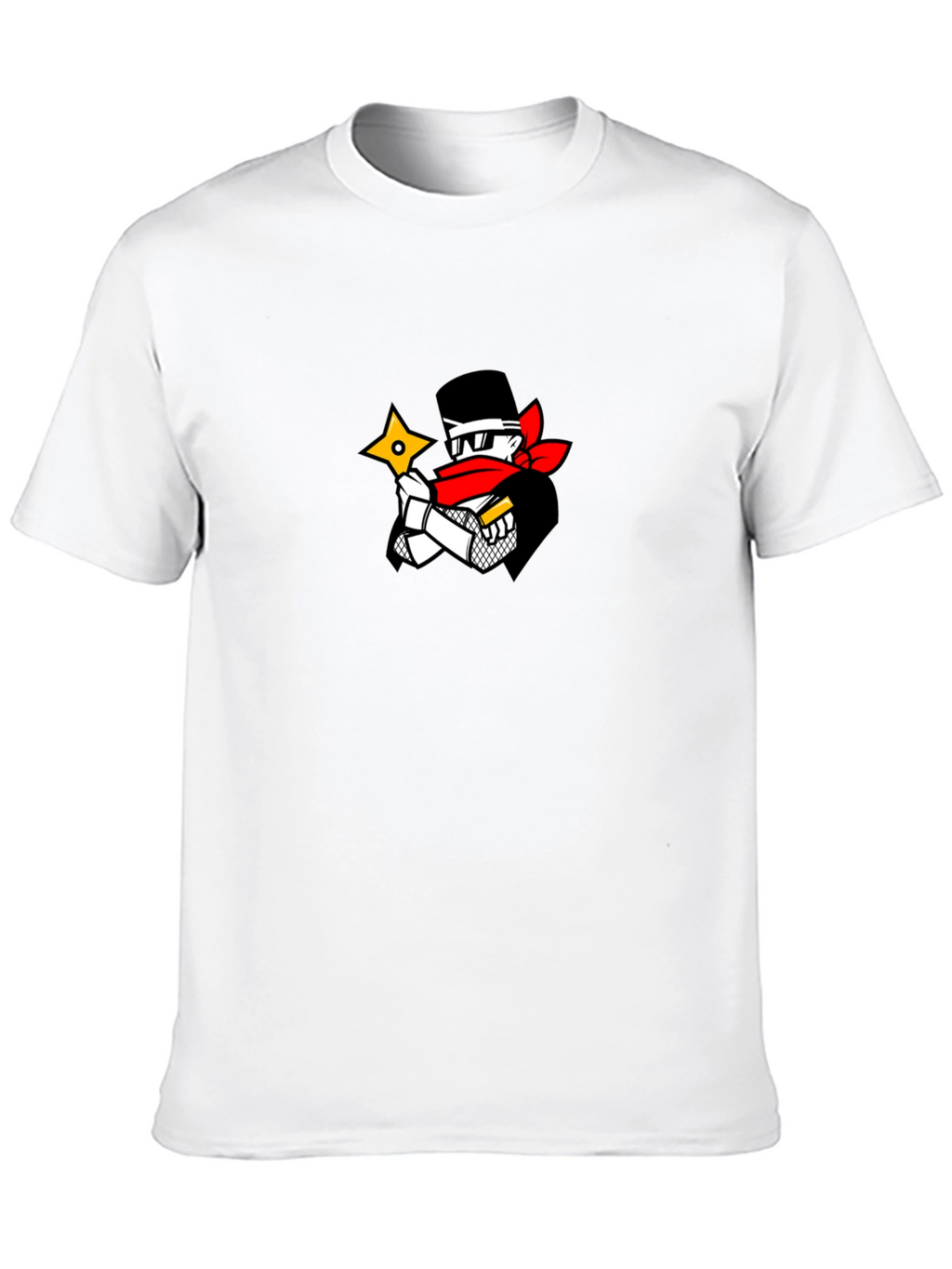 Ninja Cartoon Graphic Black T-Shirt