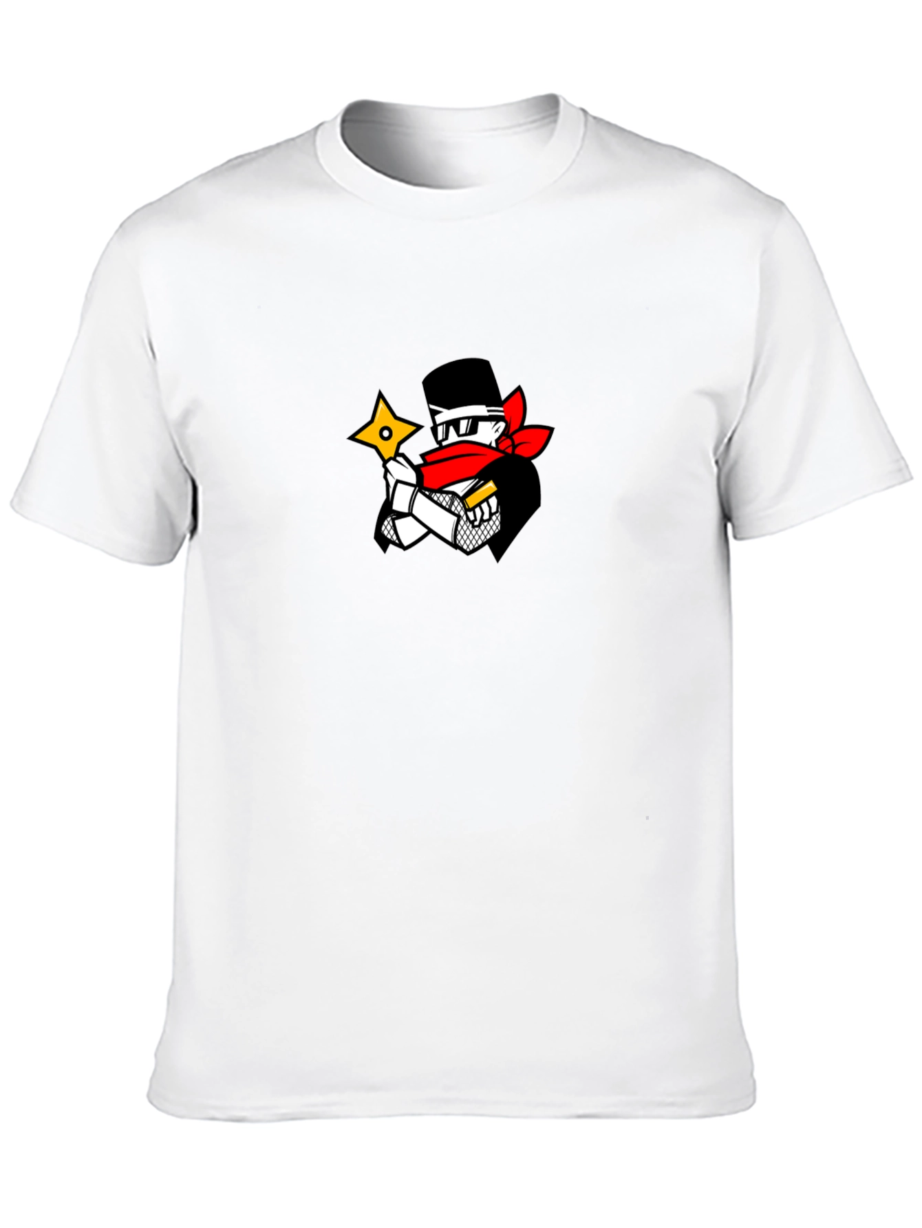 Ninja Cartoon Graphic Black T-Shirt