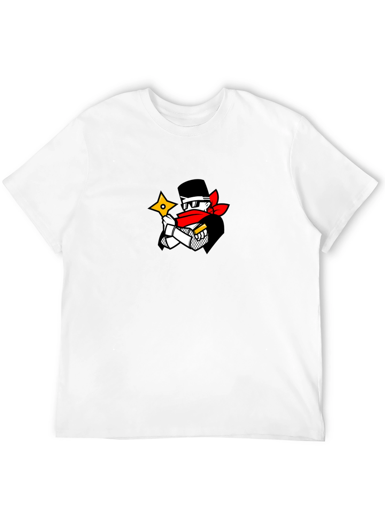 Ninja Cartoon Graphic Black T-Shirt