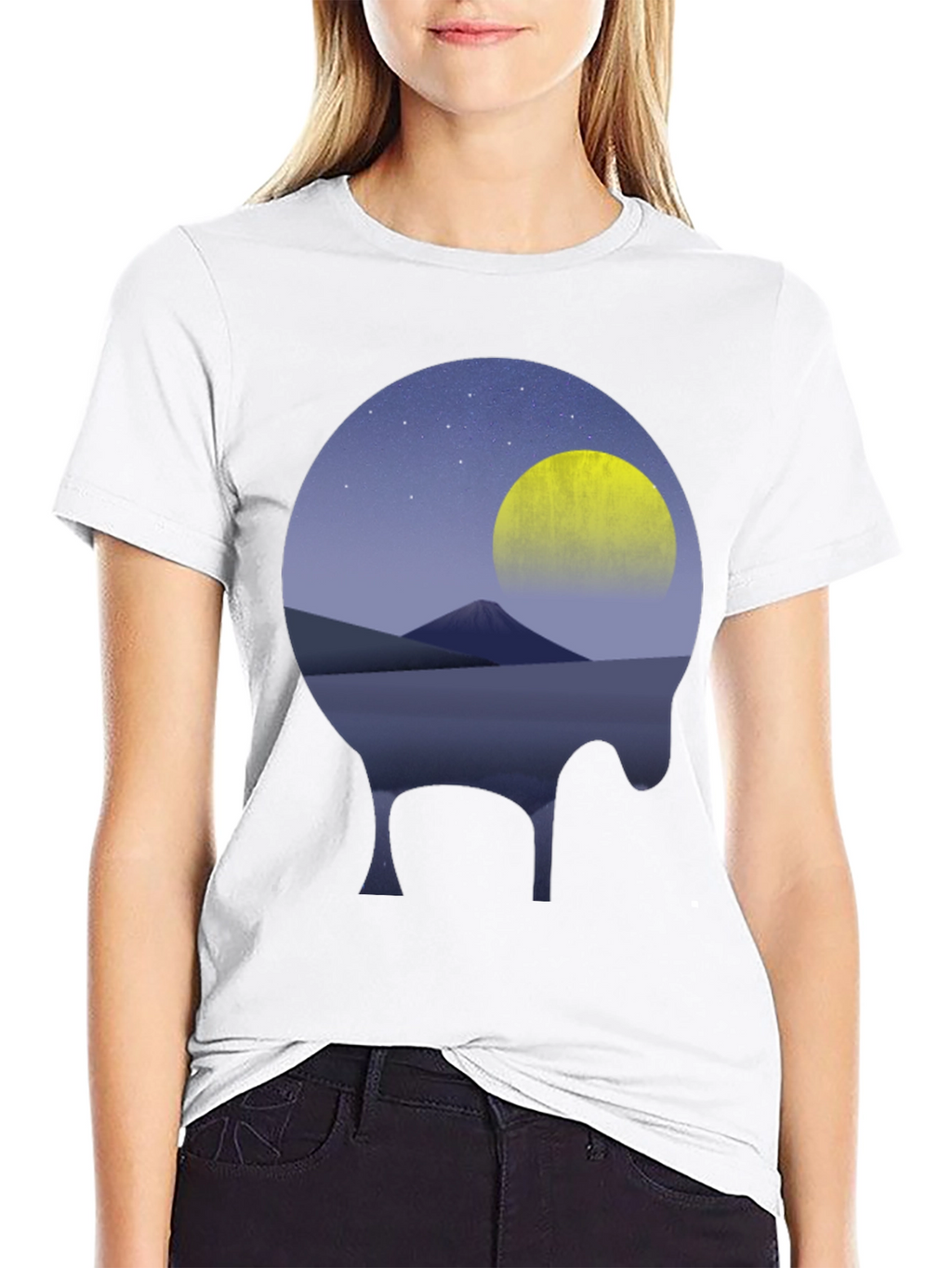 Night Sky Graphic Tee - Moon Mountain Design