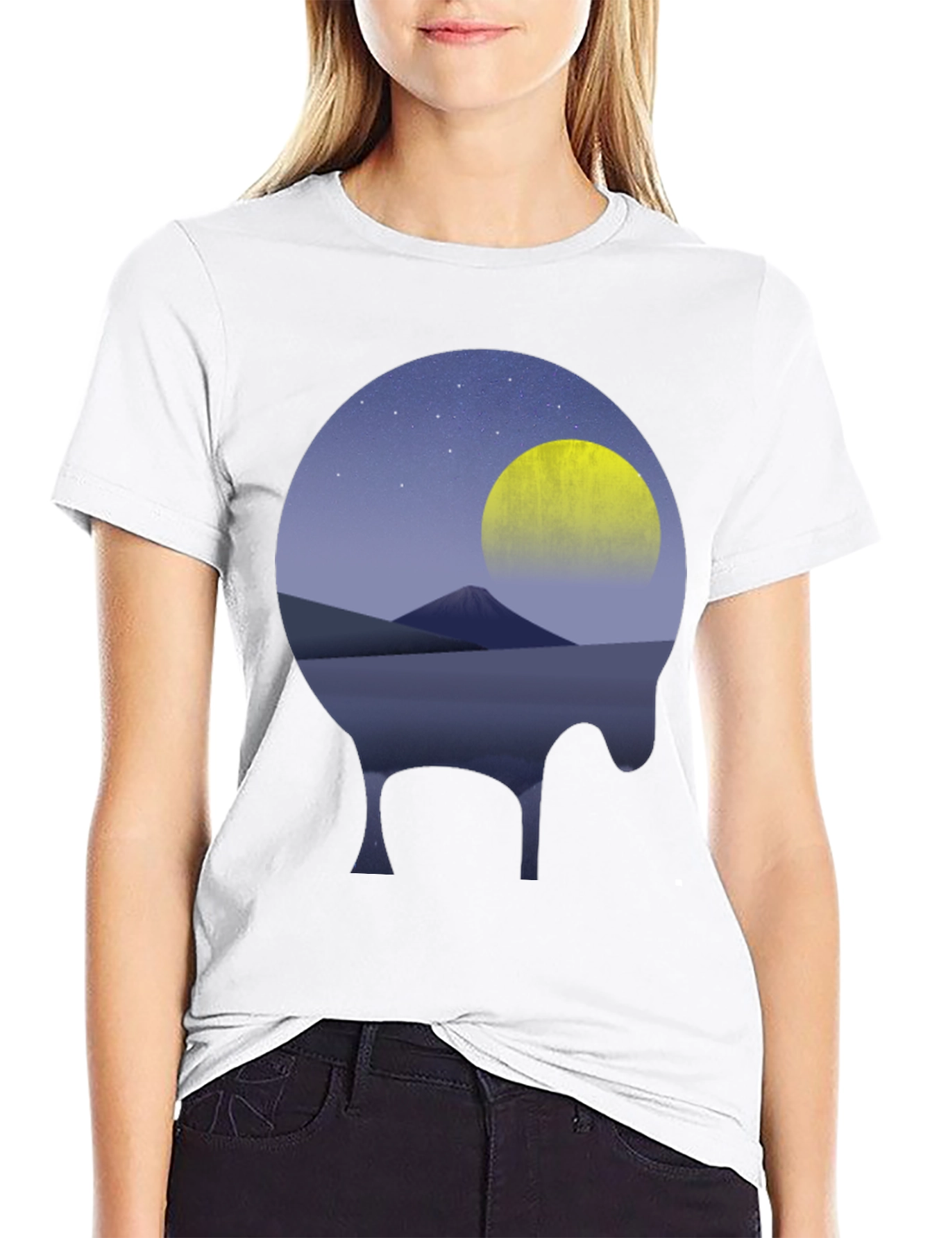 Night Sky Graphic Tee - Moon Mountain Design