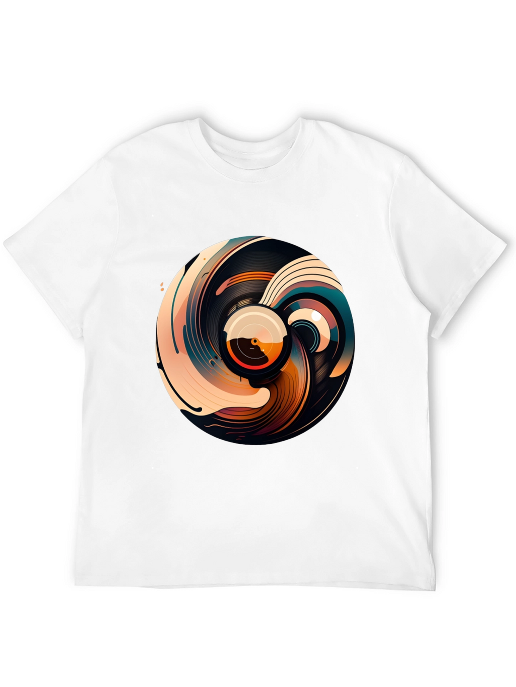 Abstract Vinyl Record Graphic T-Shirt