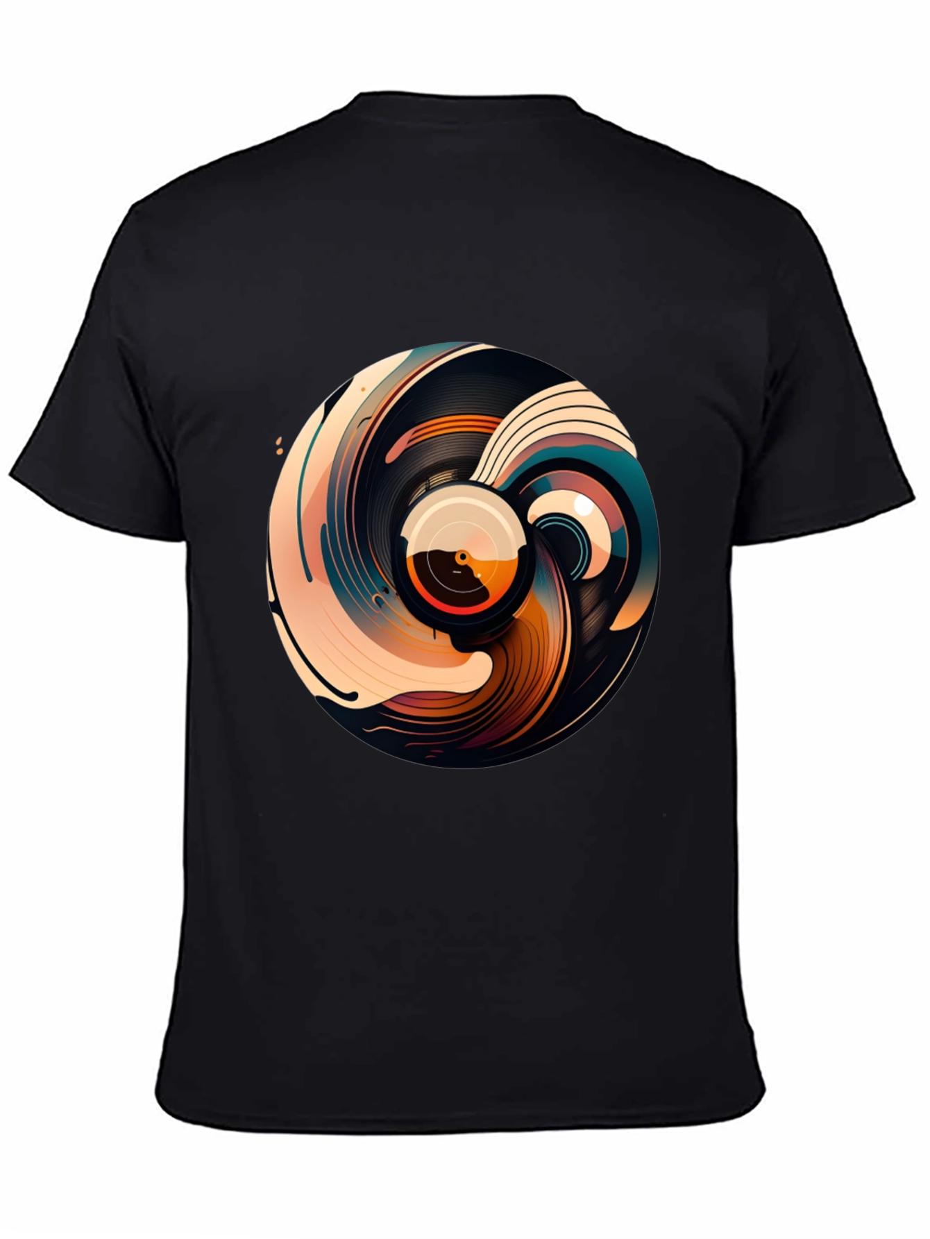 Abstract Vinyl Record Graphic T-Shirt