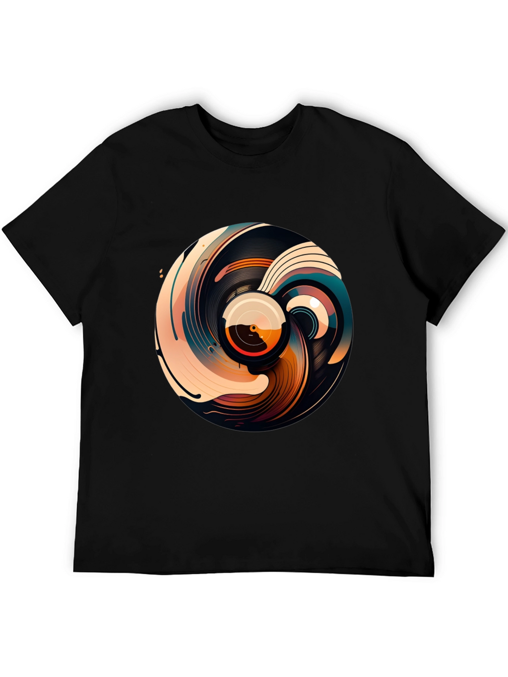 Abstract Vinyl Record Graphic T-Shirt