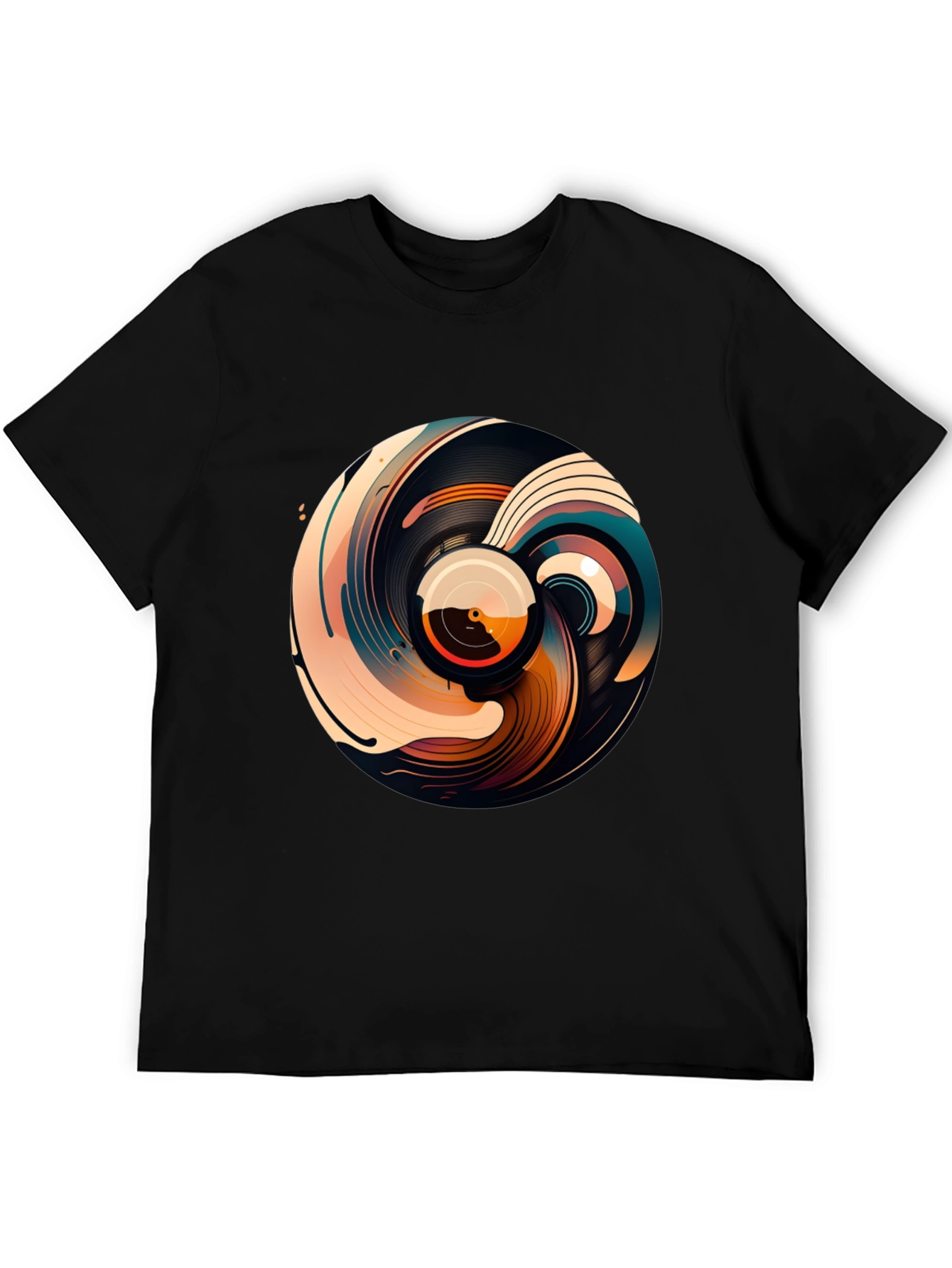 Abstract Vinyl Record Graphic T-Shirt