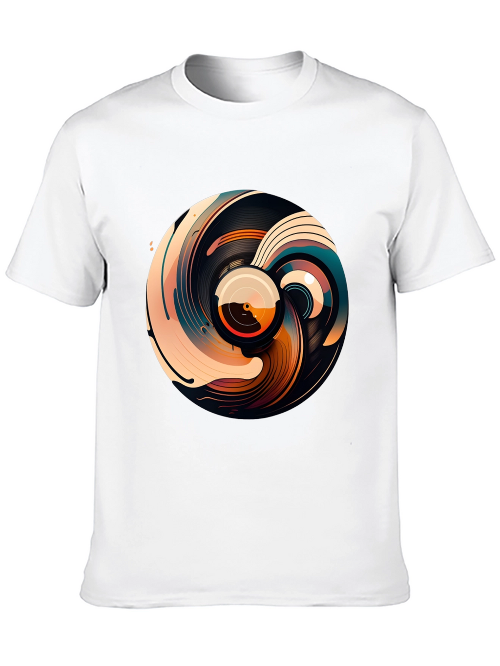 Abstract Vinyl Record Graphic T-Shirt