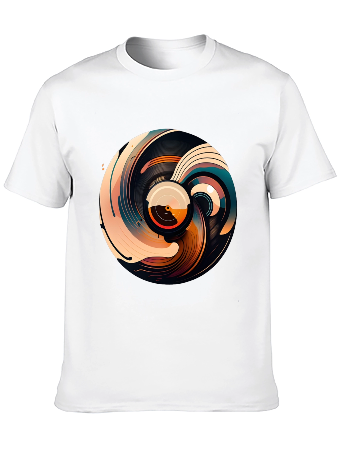 Abstract Vinyl Record Graphic T-Shirt