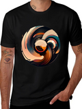 Abstract Vinyl Record Graphic T-Shirt