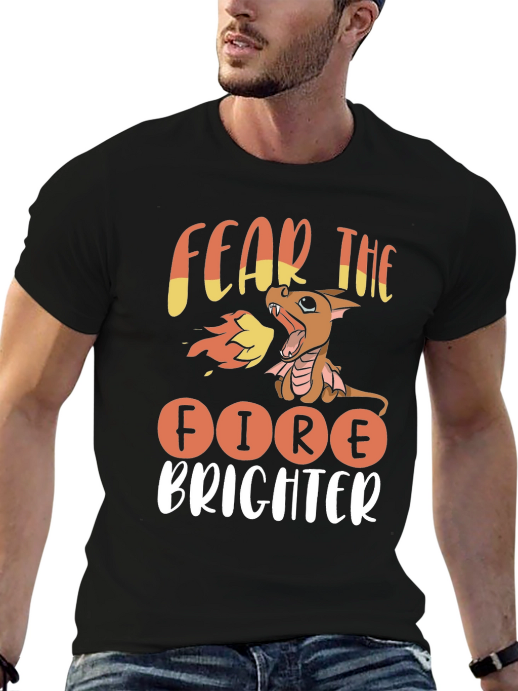 Fear The Fire Brighter Dragon Graphic Tee