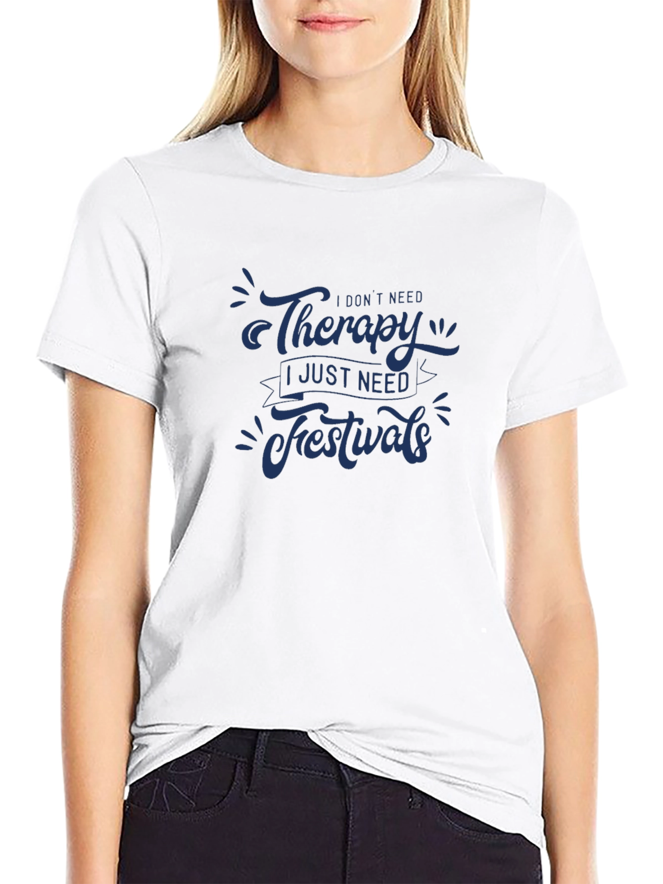 Therapy Festivals Graphic Tee - Black Casual T-Shirt