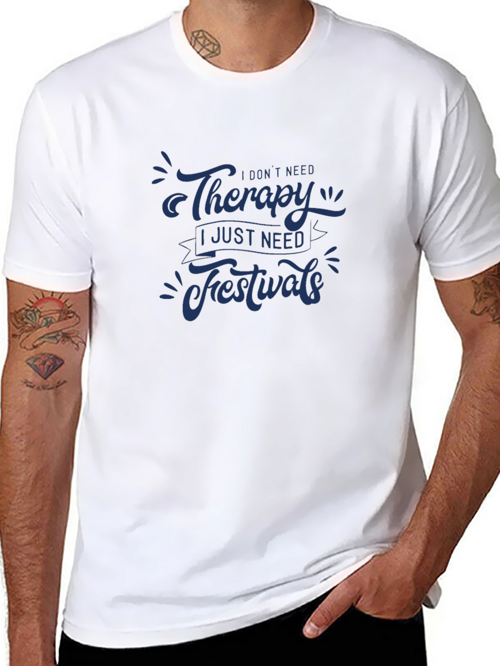 Therapy Festivals Graphic Tee - Black Casual T-Shirt