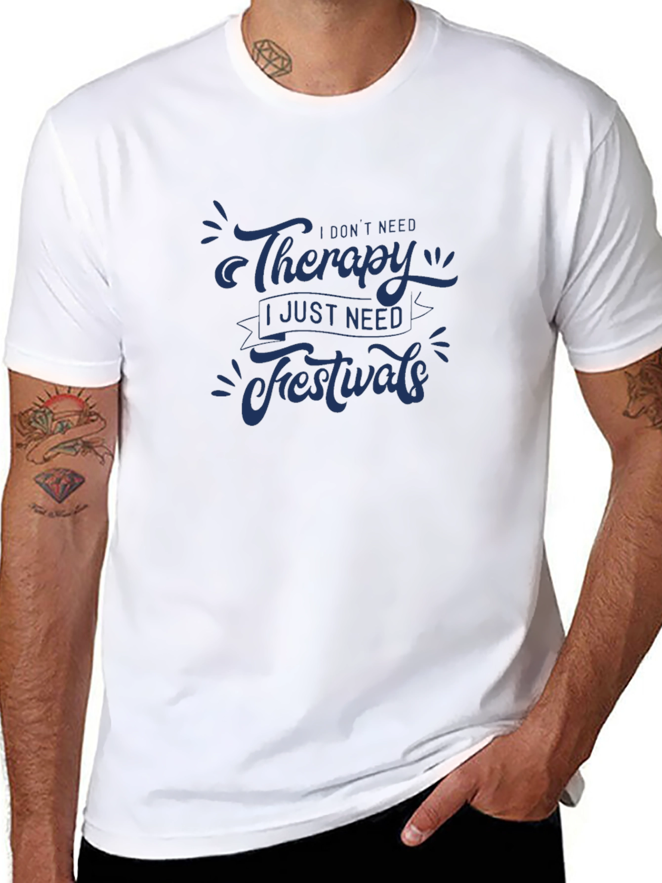Therapy Festivals Graphic Tee - Black Casual T-Shirt