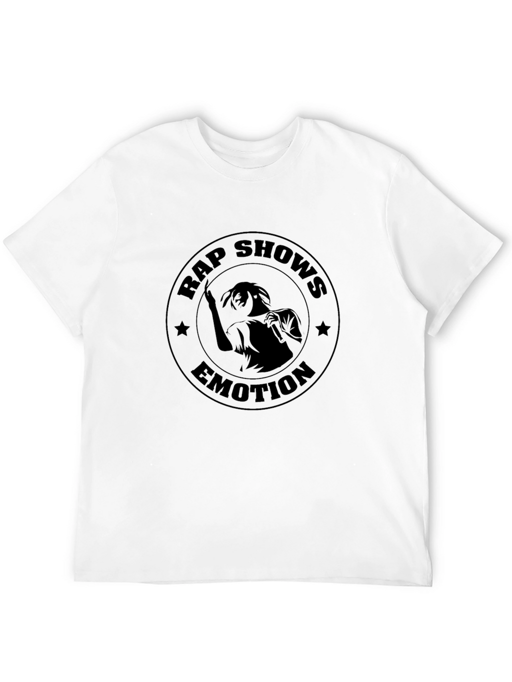 Rap Shows Emotion Black Graphic Tee