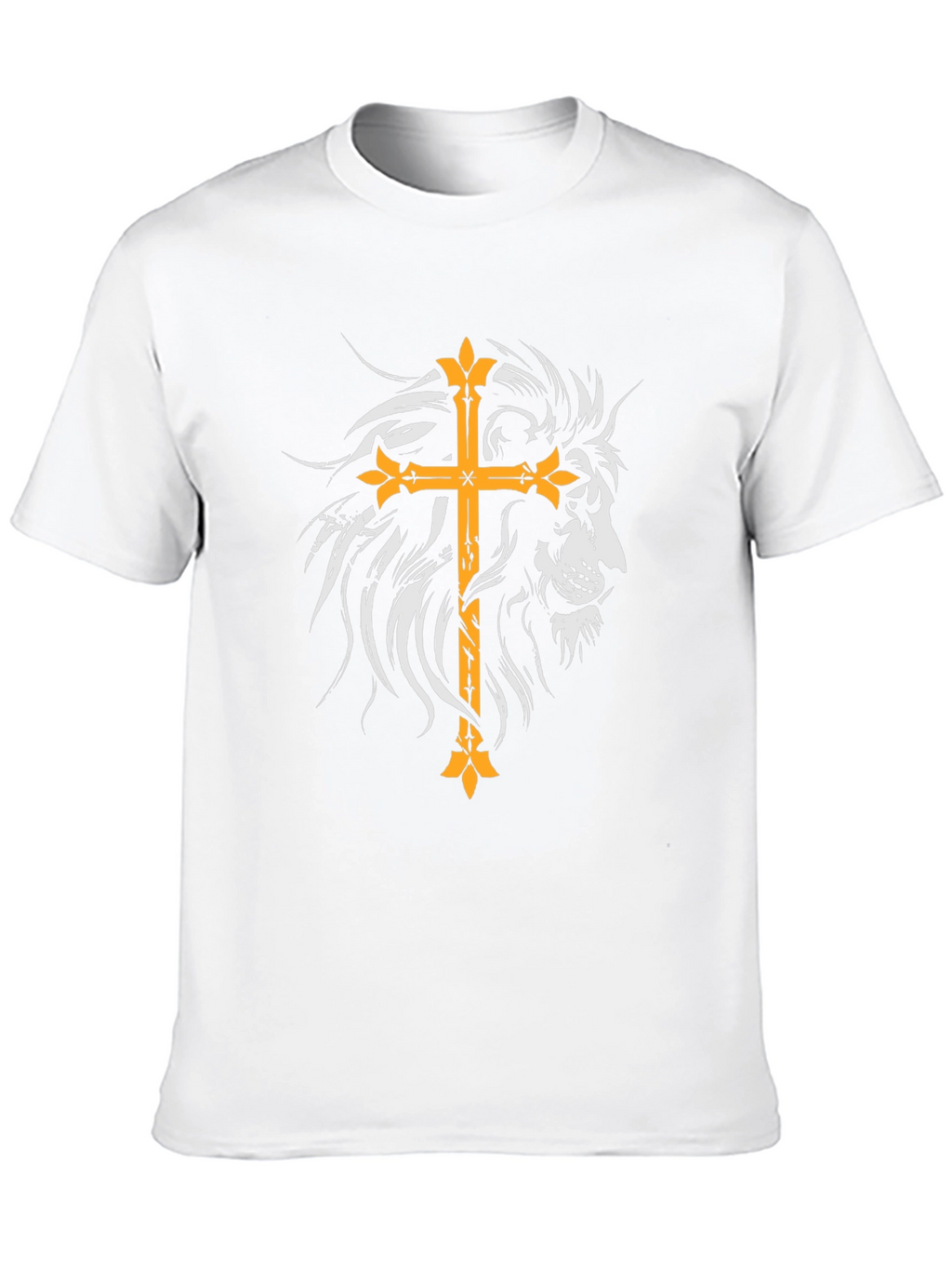 Lion and Cross Graphic Black T-Shirt