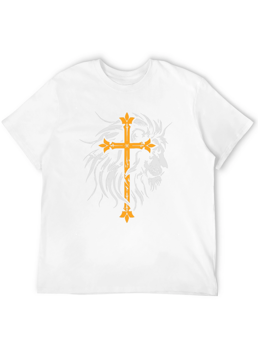 Lion and Cross Graphic Black T-Shirt