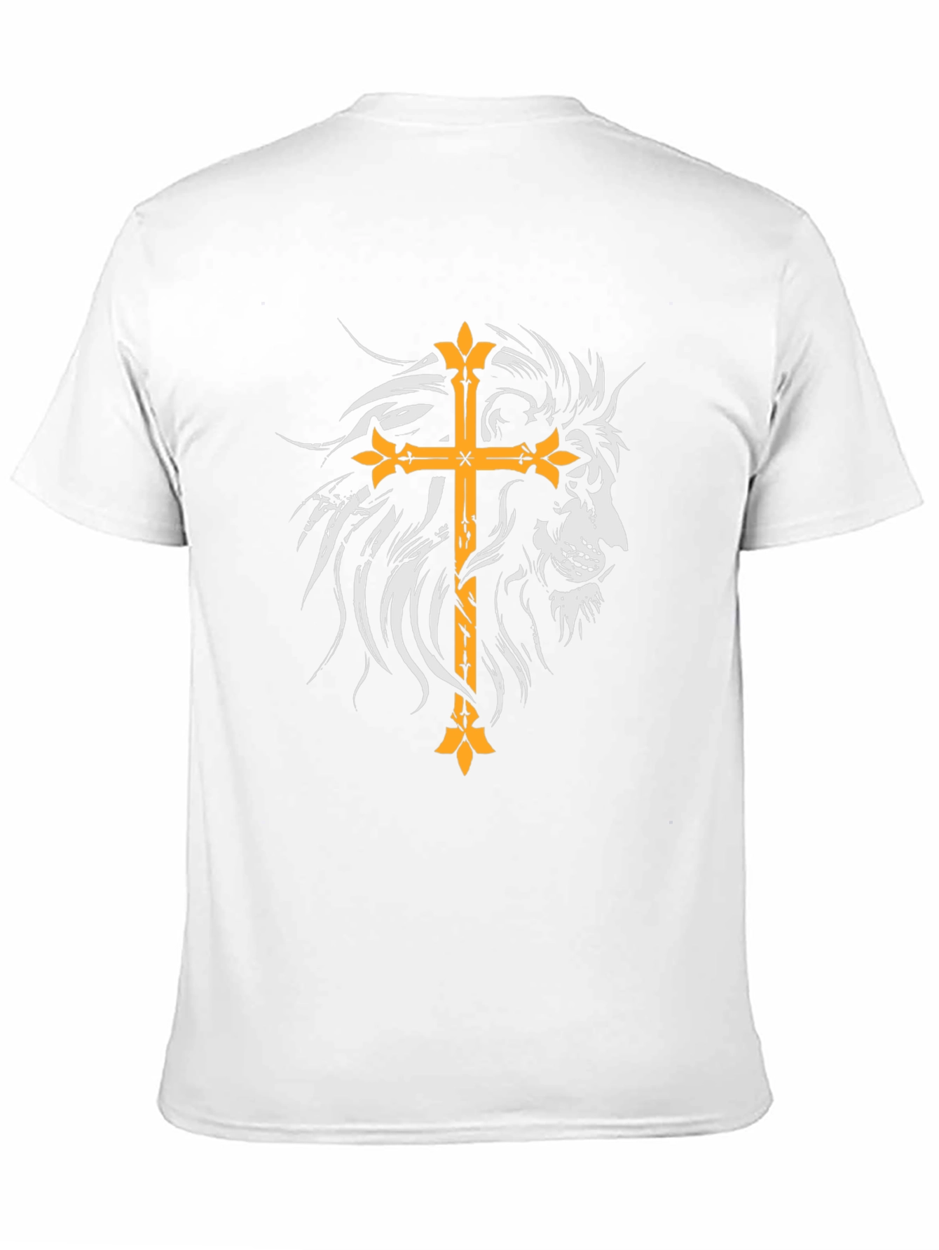 Lion and Cross Graphic Black T-Shirt