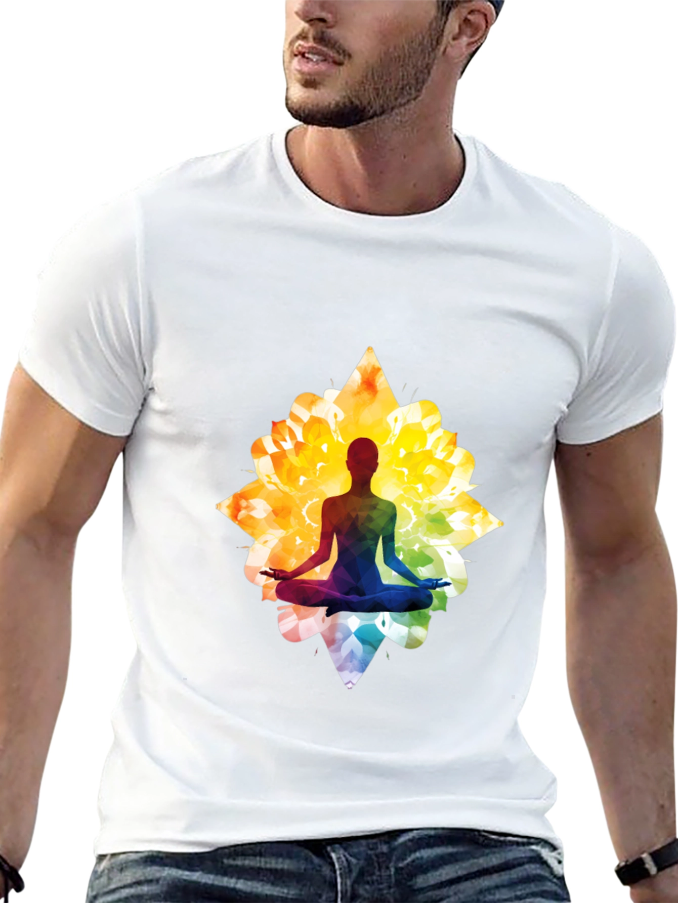 Lotus Yoga Silhouette Graphic Tee - Black