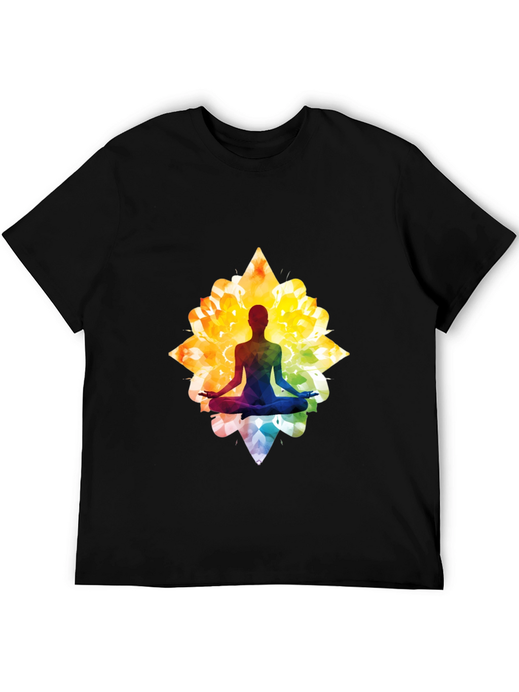 Lotus Yoga Silhouette Graphic Tee - Black