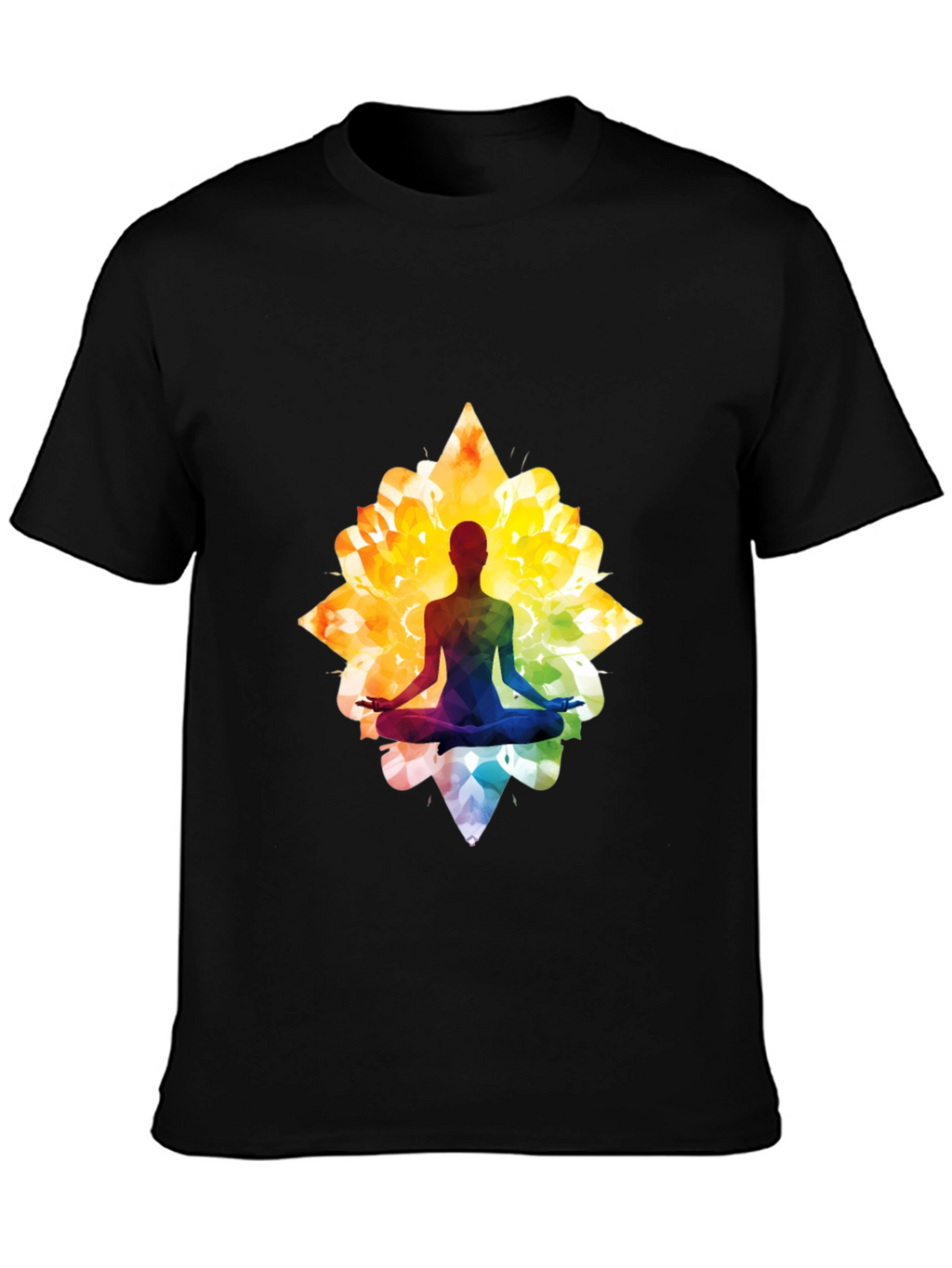 Lotus Yoga Silhouette Graphic Tee - Black