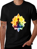 Lotus Yoga Silhouette Graphic Tee - Black